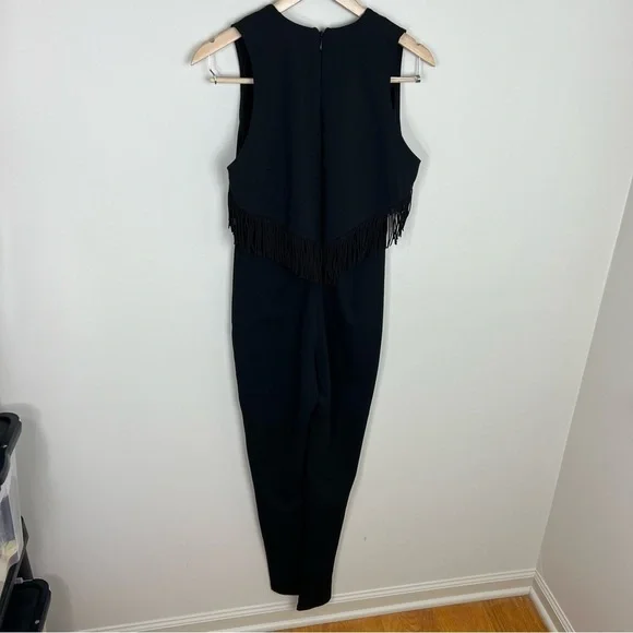 Nookie Womens Iris Black Fringe Skinny Leg Evening Jumpsuit‎ NWT - Picture 10 of 14